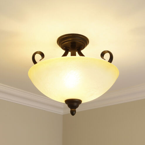 Riverton 3 Light 15 inch Peppercorn Semi-flush Ceiling Light, Convertible